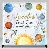 Lofaris Custom Name First Trip Galaxy 1st Birthday Backdrop